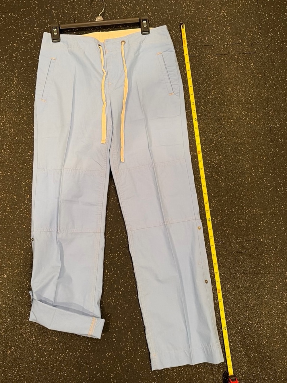 GAP Light Blue Women's Drawstring pants. Light tan stitching and drawstring.